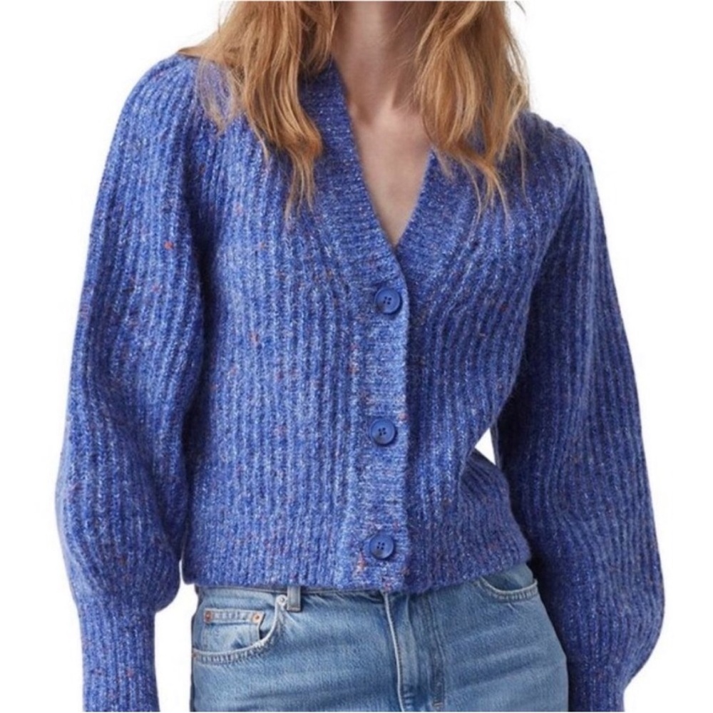 French Connection Textured Blue Cardigan